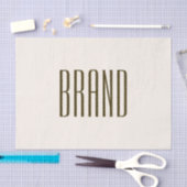 モノグラム、ブランド、またはビジネス名 | オフホワイトブラウン 薄葉紙 (クラフト)