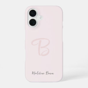 モノグラム ブルッシュピンク モダン ミニマリスト フェミニン iPhone 16ケース