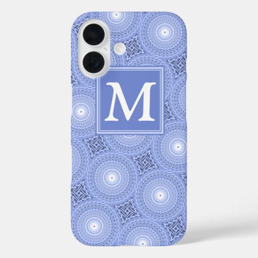 モノグラム ブルーサークル柄 Case-Mate iPhoneケース (裏面)