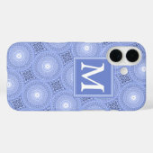 モノグラム ブルーサークル柄 Case-Mate iPhoneケース (裏面 (横))