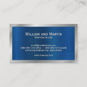 モノグラム | ブルーシルバーメタリックブラシ 名刺 (裏面)