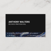 モノグラム | ブルーパープル金ゴールドマーブル 名刺 (裏面)