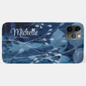 モノグラム ブルー&ホワイト ボタニカル 水彩 Case-Mate iPhoneケース (裏面(横))