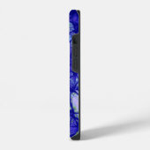 モノグラム ブルー 抽象芸術 クール iPhoneケース (左側面)