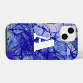 モノグラム ブルー 抽象芸術 クール iPhoneケース (裏面横)