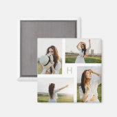 モノグラム ブロック 編集可能なカラー写真マグネット マグネット (正面/裏面)