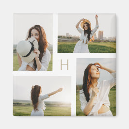 モノグラム ブロック 編集可能なカラー写真マグネット マグネット