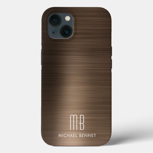 モノグラム ブロンズブラウン ブラッシュドメタル Case-Mate iPhoneケース (裏面)