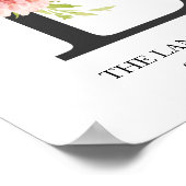 モノグラム プリント, 花のイニシャル L, 結婚式 , 産室 ポスター (角)