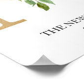 モノグラム プリント, 花のイニシャル N, 結婚式, ベビー・チャイルド ポスター (角)