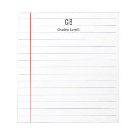 モノグラム プロフェッショナル シンプル ミニマル ラインペーパー ノートパッド