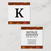 モノグラム |ペイズリーパターン スクエア名刺 (正面/裏面)