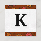 モノグラム |ペイズリーパターン スクエア名刺 (正面)