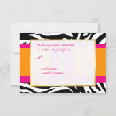 モノグラム/ホットピンク/オレンジ/ゼブラRSVP 出欠カード (裏面)