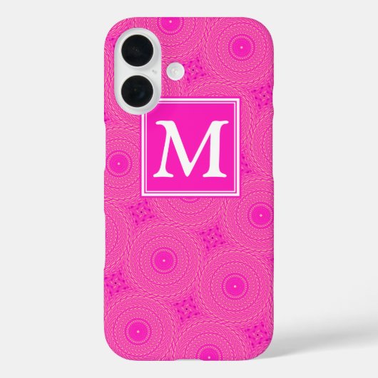 モノグラム ホットピンク サークル柄 Case-Mate iPhoneケース (裏面)
