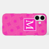 モノグラム ホットピンク サークル柄 Case-Mate iPhoneケース (裏面 (横))