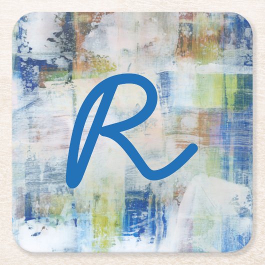 モノグラム |ホワイトウォッシュIII スクエアペーパーコースター (正面)