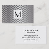 モノグラム ホワイトボックス チェブロン メタリック柄 名刺 (正面/裏面)