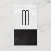 モノグラム | ホワイトレザー | 線パターン 名刺 (正面)