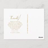 モノグラム ホワイト ウェディング フォト サンクス ポストカード (裏面)
