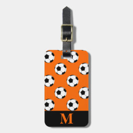 モノグラム ホワイト サッカー ボール オレンジ ラゲッジタグ