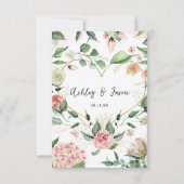 モノグラム |ボタニカルフローラハート結婚式RSVP 案内状 (裏面)