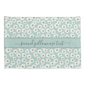 モノグラム ボヘミア サージュグリーン ホワイト グレー フラワー 枕カバー (裏面-右)