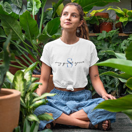モノグラム 'マイ・クワイエット・スペース' アクティブウェア クラシック ホワイト Tシャツ