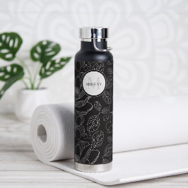 モノグラム・マグノリアイラストレーション パーソナライズされた ウォーターボトル