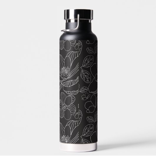 モノグラム・マグノリアイラストレーション パーソナライズされた ウォーターボトル (右面)