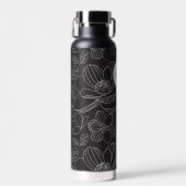 モノグラム・マグノリアイラストレーション パーソナライズされた ウォーターボトル (正面)