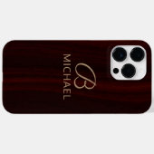 モノグラム マホガニー 木材 名前入り Case-Mate iPhoneケース (裏面 (横))