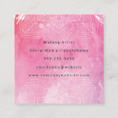 モノグラム |マンダラプリント水彩背景 スクエア名刺 (裏面)