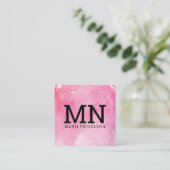 モノグラム |マンダラプリント水彩背景 スクエア名刺 (スタンド正面)