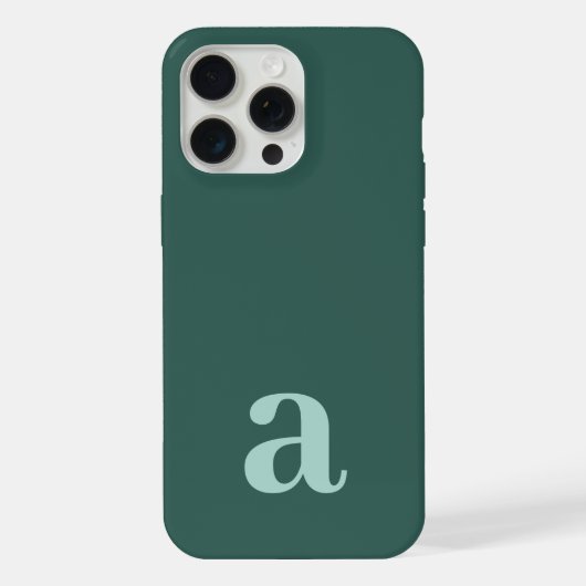 モノグラム ミドルサイズ シーグリーン/ティール モダン iPhoneケース (裏面)