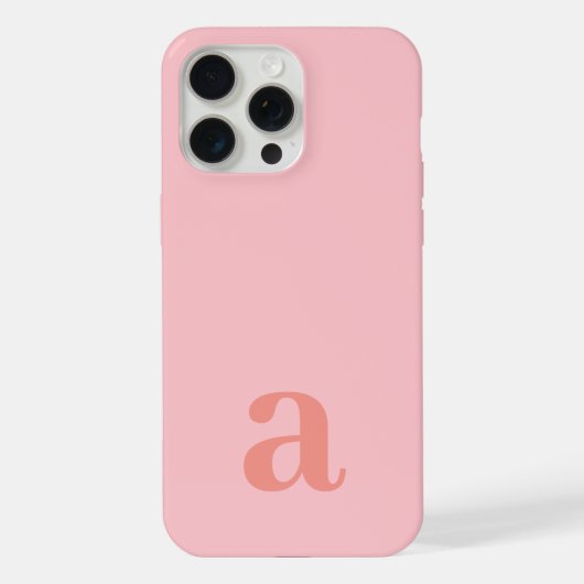 モノグラム ミドルサイズ ピンク ミニマリスト iPhoneケース (裏面)
