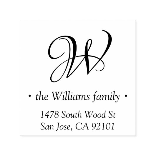 モノグラム&ミニマリスト書道差出人住所 セルフインキングスタンプ (デザイン)