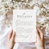 モノグラム ミニマリスト結婚式詳細カード 招待状