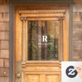 モノグラム | ミニマリスト エレガント モダン ネームプレート 勝 ウィンドウサイン (ホームデコレーション)