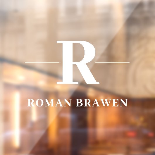 モノグラム | ミニマリスト エレガント モダン ネームプレート 勝 ウィンドウサイン (シート2)