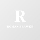 モノグラム | ミニマリスト エレガント モダン ネームプレート 勝 ウィンドウサイン (シート)