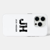 モノグラム ミニマリスト ブラック 白 イニシャル 名前 Case-Mate iPhoneケース (裏面 (横))