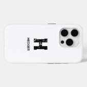 モノグラム ミニマリスト ブラック 白 Case-Mate iPhoneケース (裏面 (横))