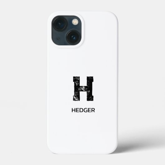 モノグラム ミニマリスト 白黒 名前イニシャル モノグラムTシャツ Case-Mate iPhoneケース (裏面)