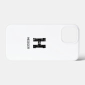 モノグラム ミニマリスト 白黒 名前イニシャル モノグラムTシャツ Case-Mate iPhoneケース (裏面 (横))