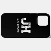 モノグラム ミニマリスト 白 黒 イニシャル 2文字 Case-Mate iPhoneケース (裏面 (横))