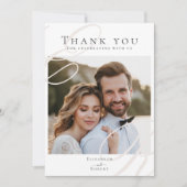 モノグラム ミニマリスト 結婚式 御礼 カード (正面)