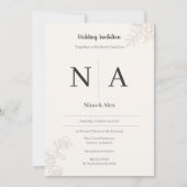 モノグラム ミニマリスト 結婚式 招待状 (正面)