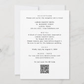モノグラム ミニマリスト 結婚式 + QRコード 招待状 (裏面)