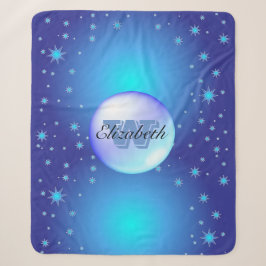 モノグラム ミニマリズム 青いきらめき 背景 シェルパブランケット